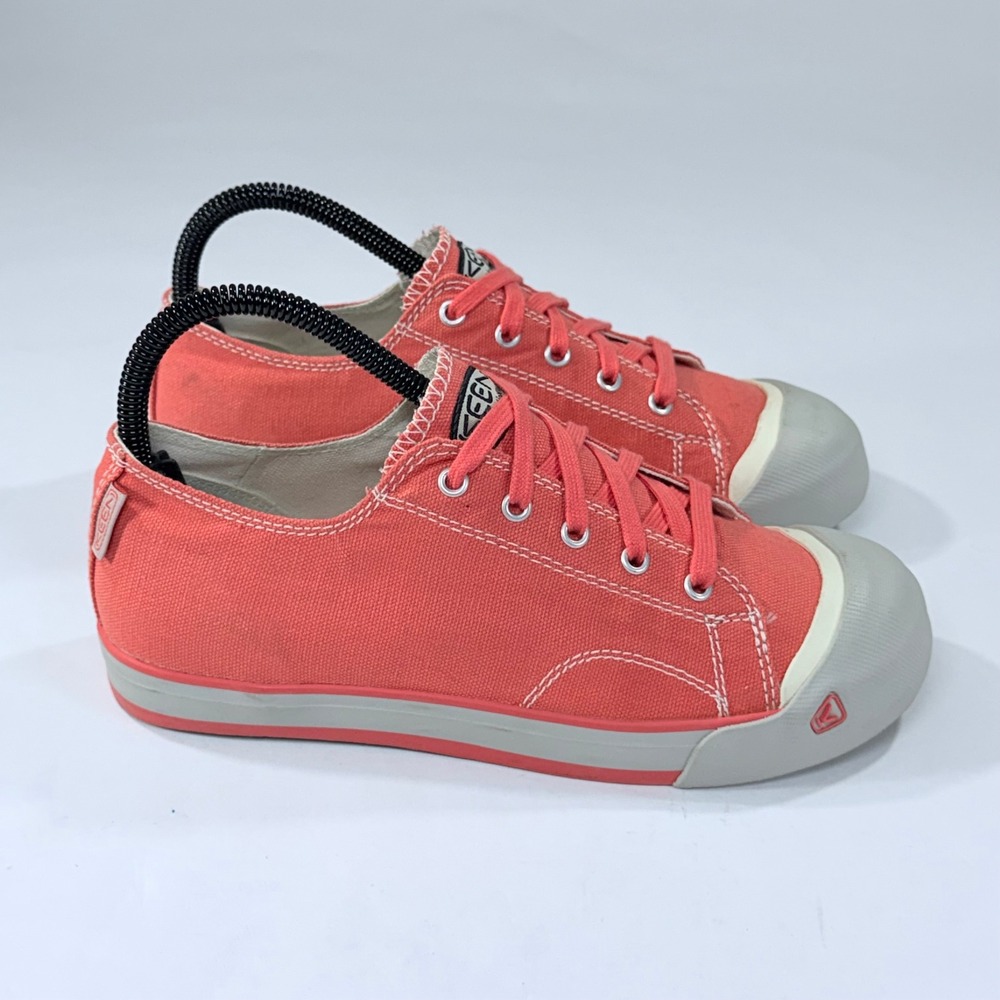 Keen Coronado Shoes Womens 5 Coral Pink Canvas Sneakers Lace Up Casual Comfort